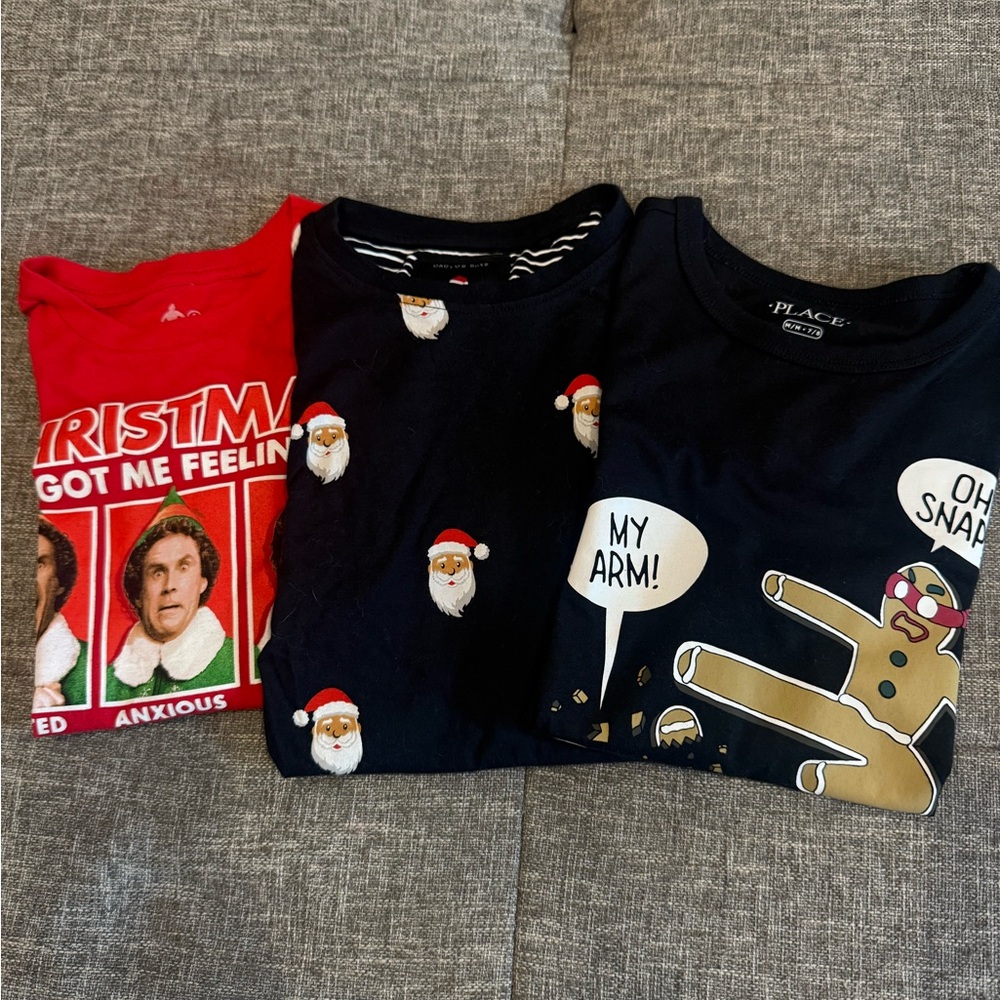 Kids' Holiday Graphic Tees - Red and Black